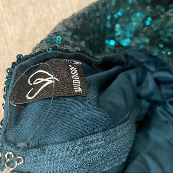 Elegant Teal Sequin Dress - Picture 3 of 3